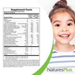 NaturesPlus Animal Parade whole-food ingredients like spirulina and spinach shown for nutrition