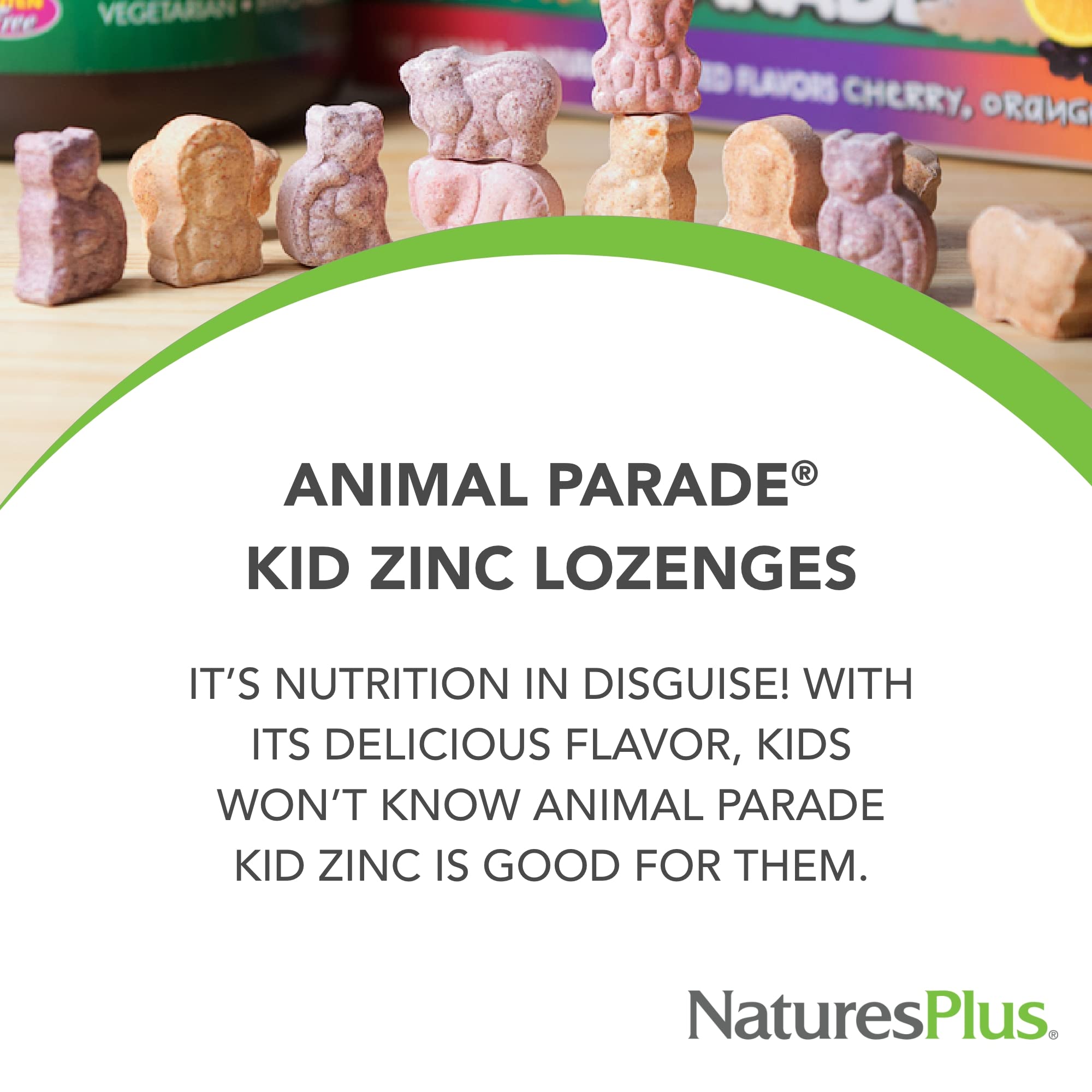 Animal-shaped KidZinc lozenges appealing to kids.