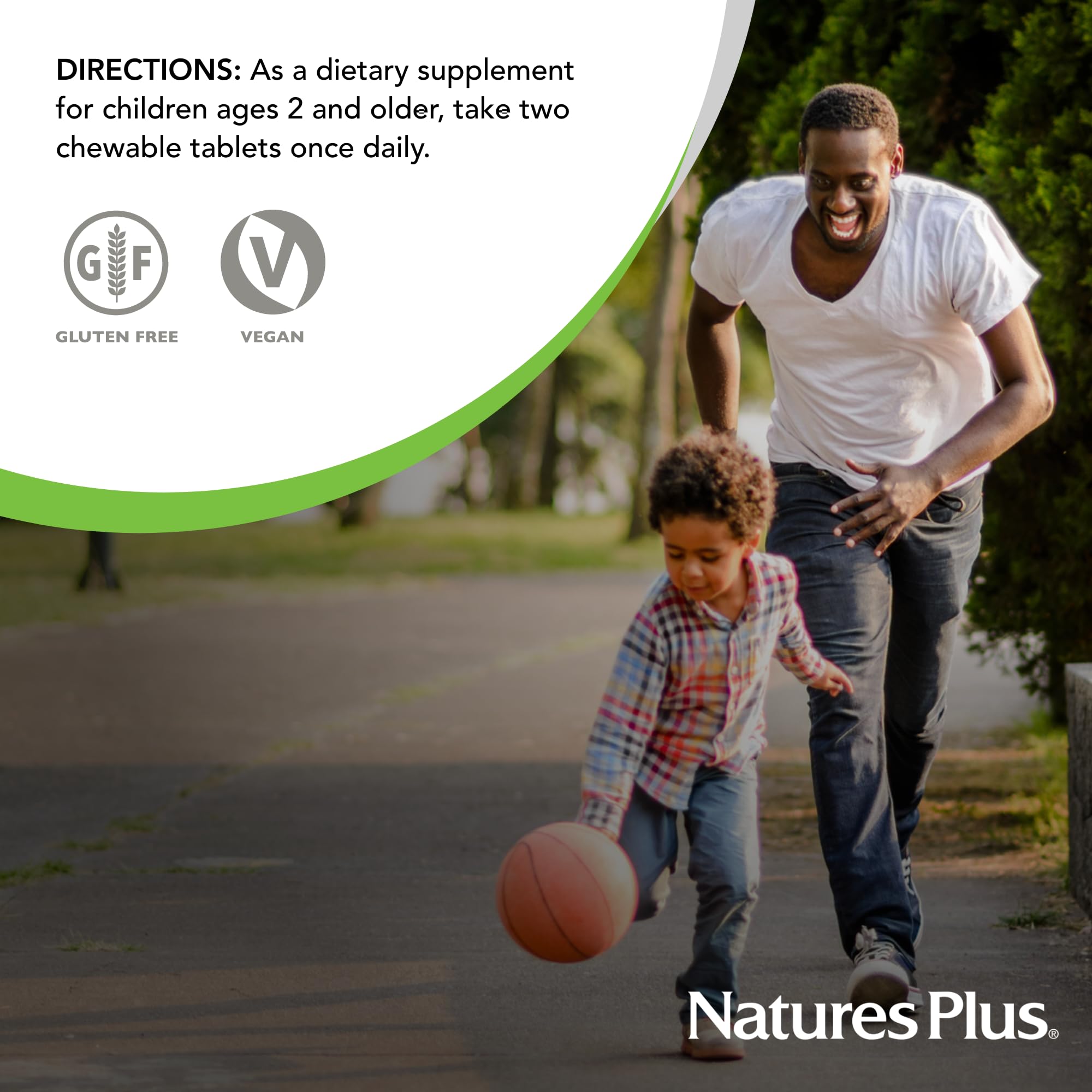 Colorful animal shapes encourage consistent daily vitamin C intake.