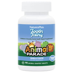NaturesPlus Animal Parade Tooth Fairy tablets with animal shapes support kid-friendly dental routines.