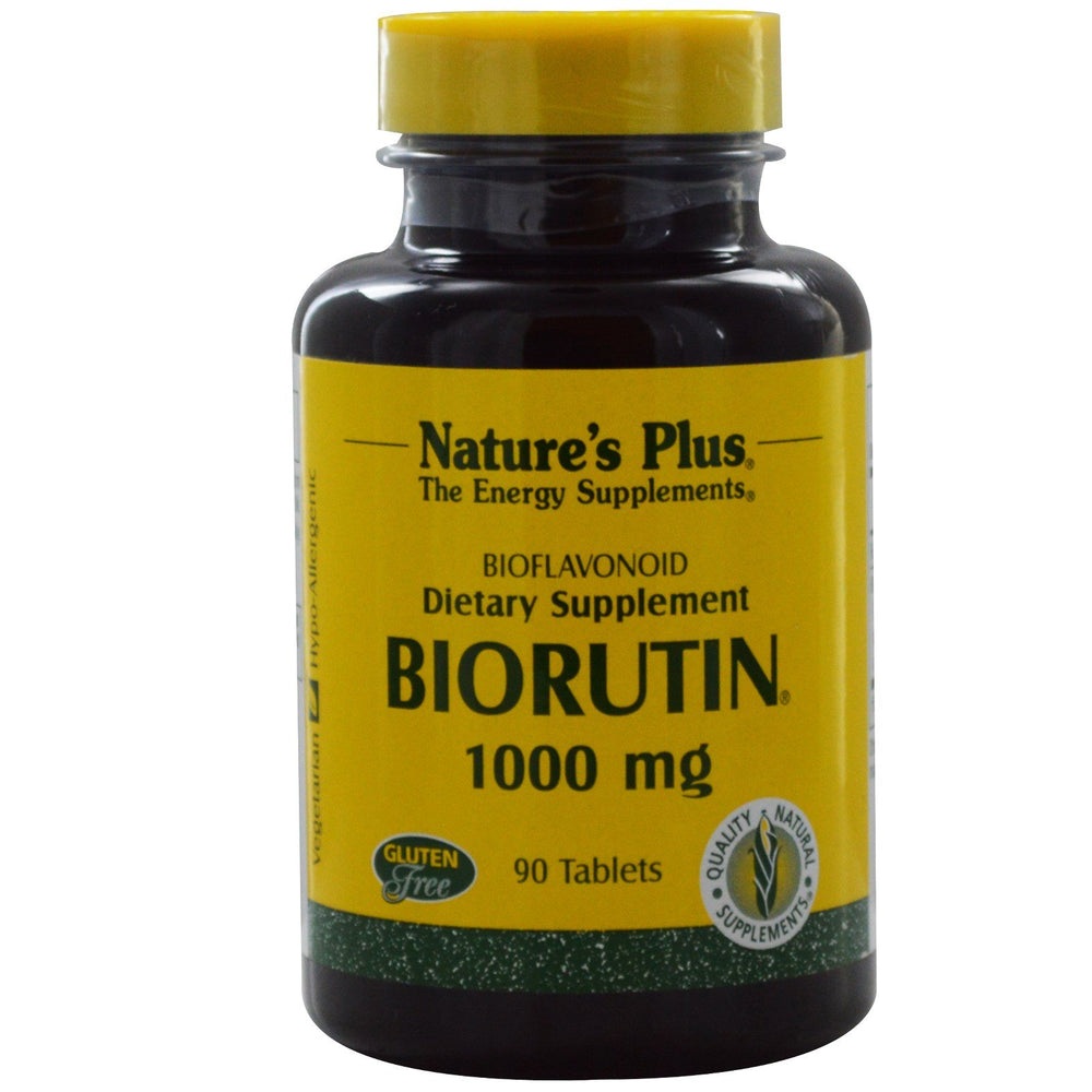 NaturesPlus Biorutin bottle front, vegan rutin complex for circulation support and daily use