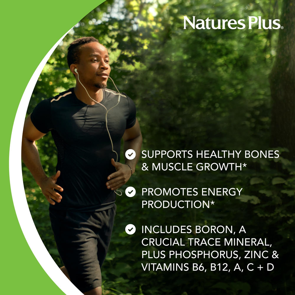 NaturesPlus Bone Power 2-pack packaging illustrates dairy free and gluten free option