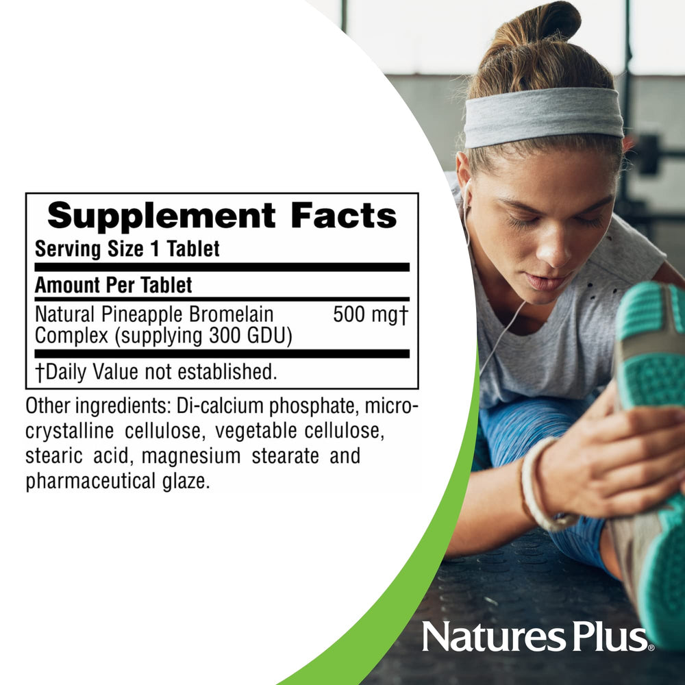 NaturesPlus Bromelain bottle design showing compact vegan packaging.
