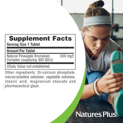 NaturesPlus Bromelain packaging seal emphasizing quality standards.