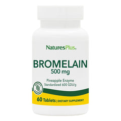 NaturesPlus Bromelain tablet closeup for digestion support.