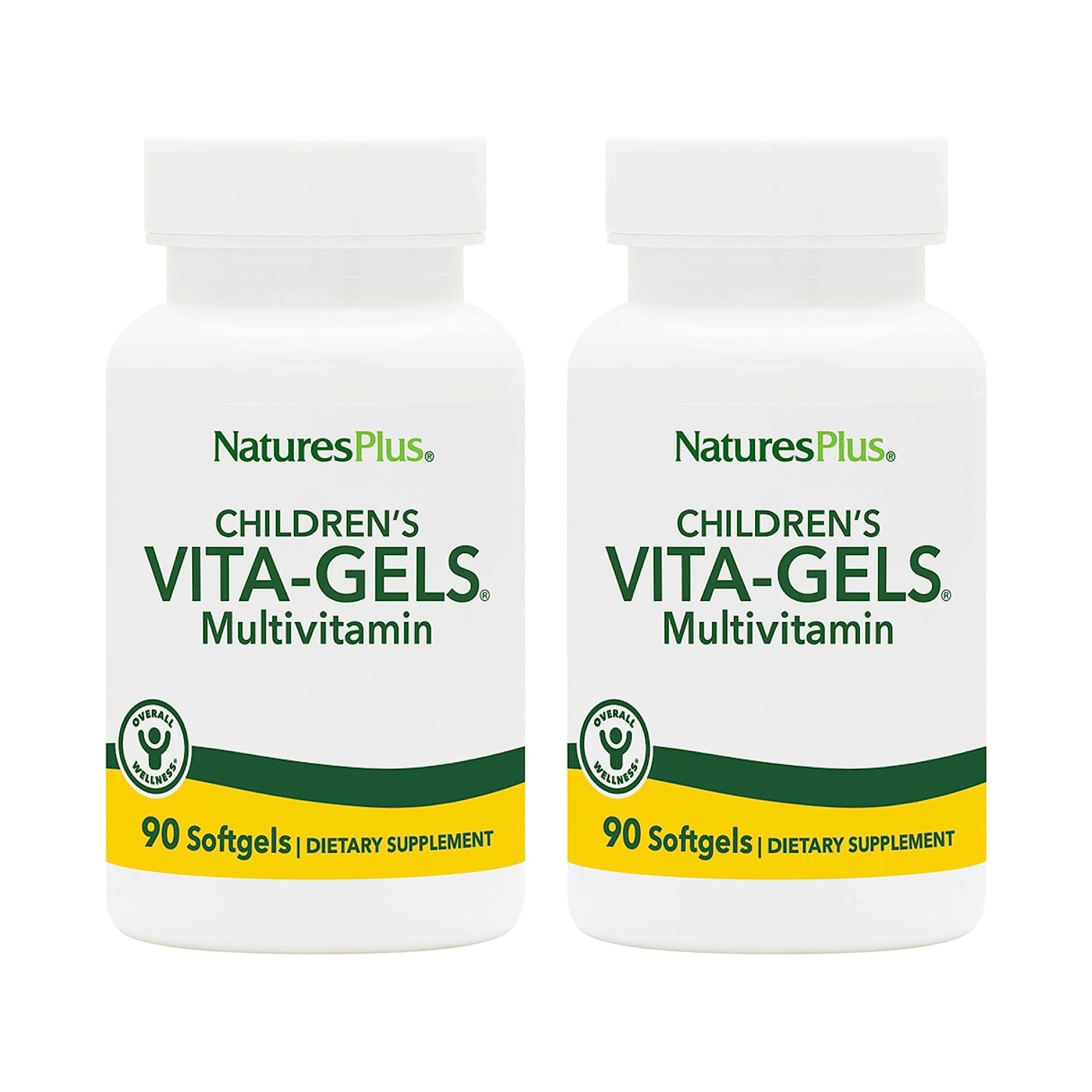 NaturesPlus Children’s Vita-Gels orange bottle for a kid-friendly daily vitamin routine