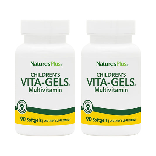 NaturesPlus Children’s Vita-Gels orange bottle for a kid-friendly daily vitamin routine