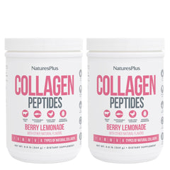 NaturesPlus Collagen Peptides Berry Lemonade tub with powder supports daily beauty routines