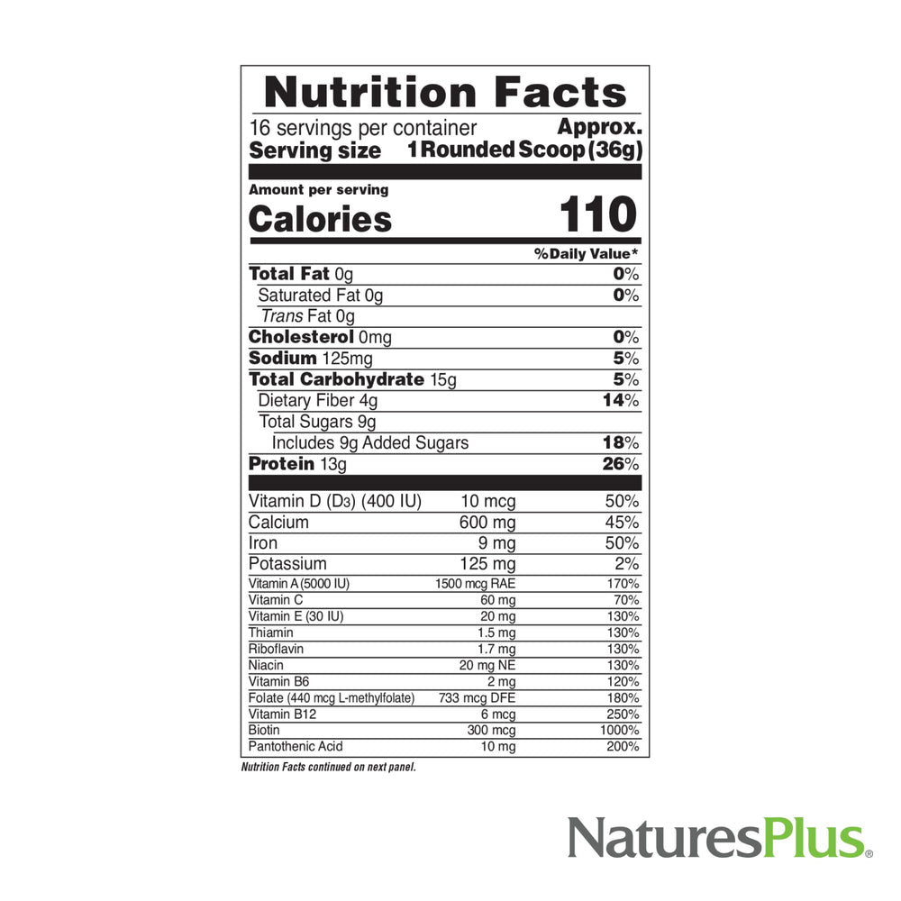 NaturesPlus FRUITEIN greens close-up showing concentrated greens.