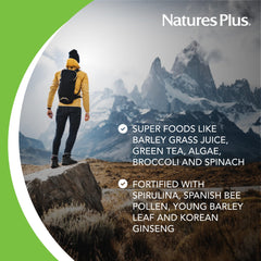 NaturesPlus FRUITEIN shake in glass, a refreshing green drink.