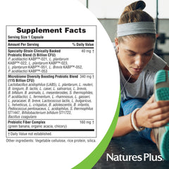 Packaging displays gluten-free icon for NaturesPlus GI Natural Probiotic Mega.