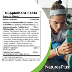 NaturesPlus GI Natural Probiotic Women label highlights cranberry for urinary health.