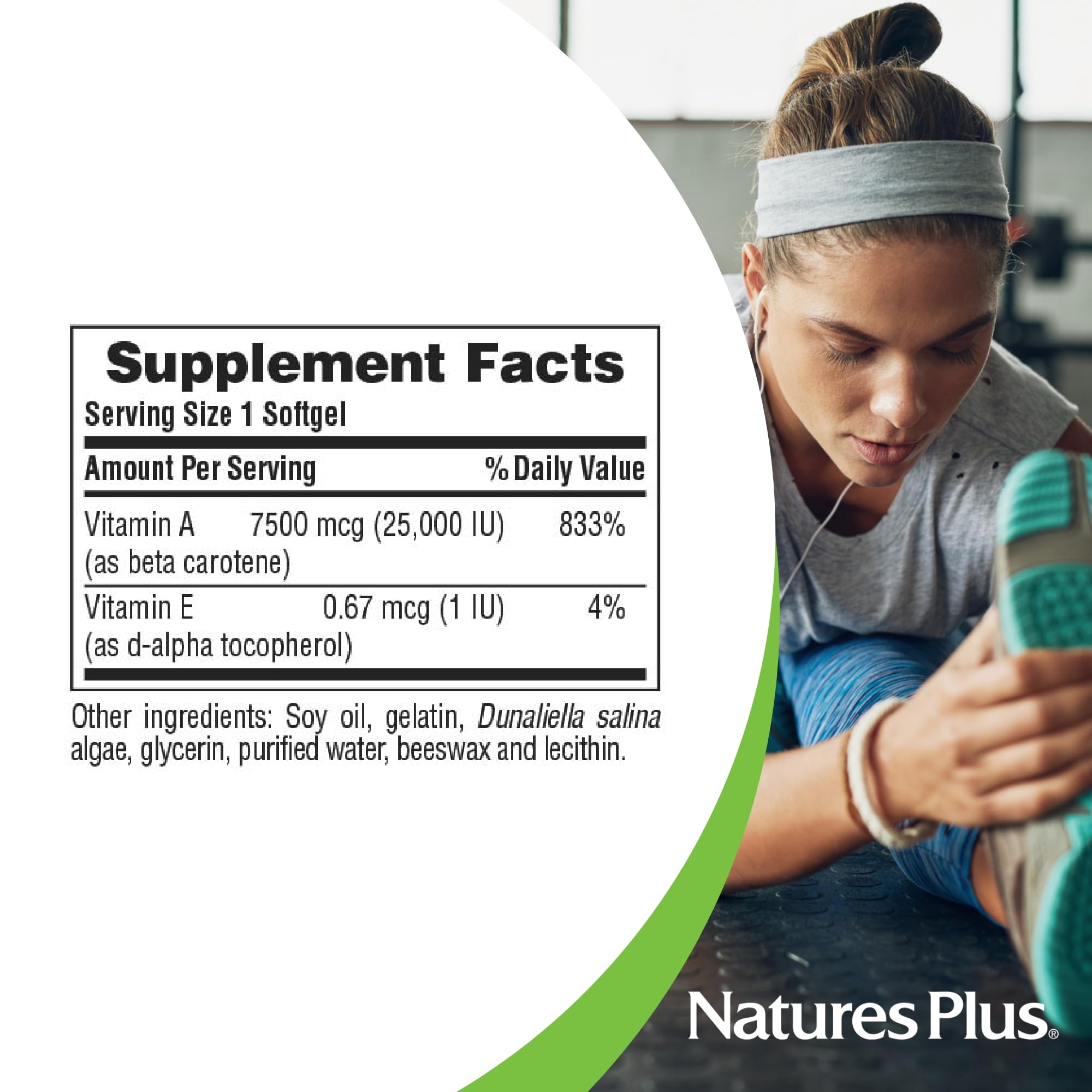 NaturesPlus gluten free eye health supplement label for clean allergen friendly nutrition.