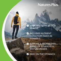 NaturesPlus Hema-Plex Iron bottle label highlighting vegan and gluten-free formula
