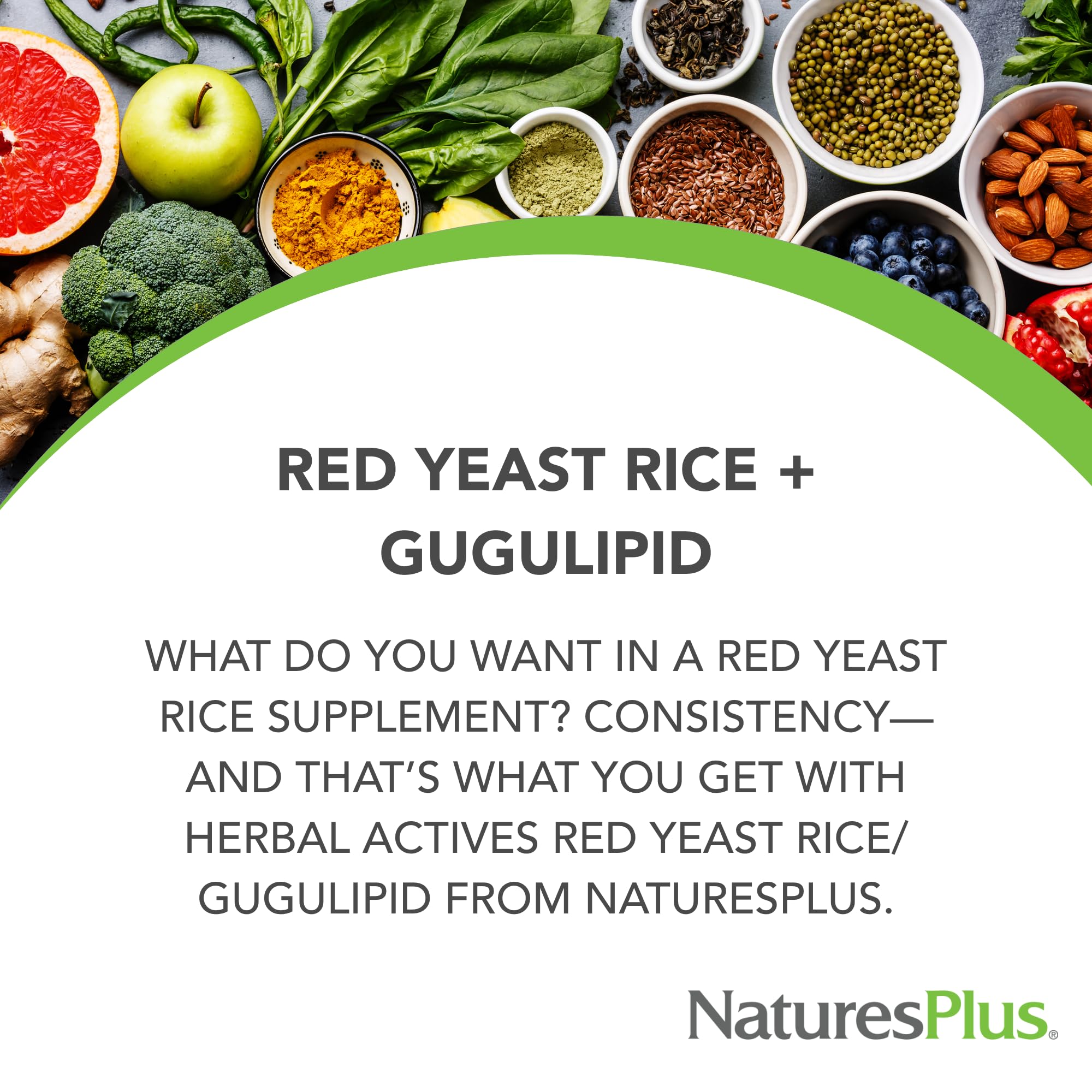 NaturesPlus Herbal Actives Gugulipid capsules illustrate vegan-friendly formulation
