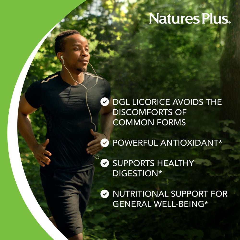 NaturesPlus licorice DGL pack of 2 bottles suggests long-term digestion support.