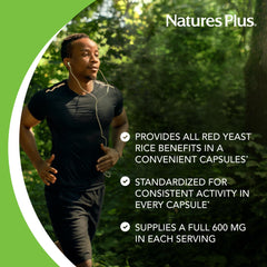 NaturesPlus Herbal Actives Red Yeast Rice packaging highlighting gluten-free vegan purity