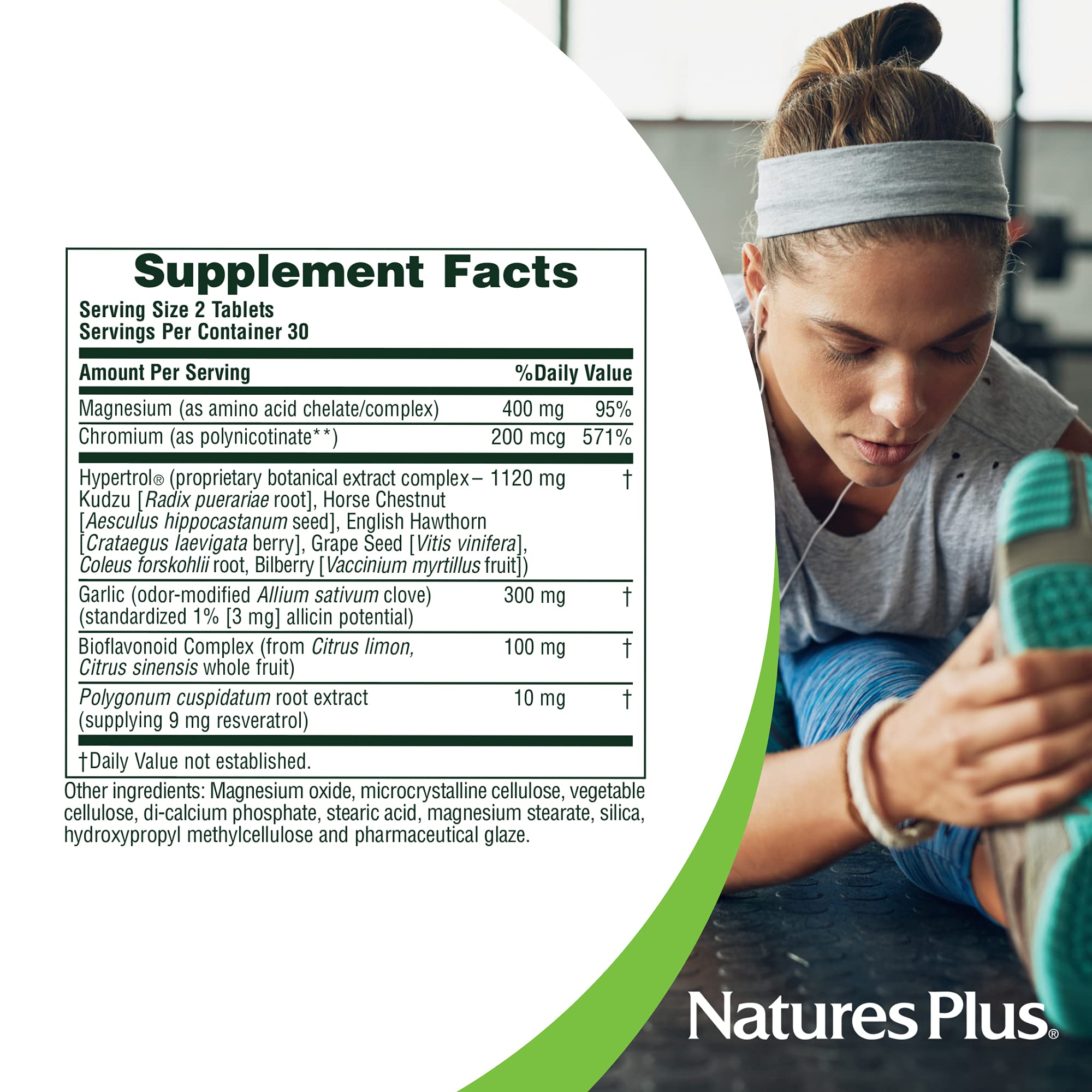 NaturesPlus Hypertrol Rx box signals gluten-free vegetarian formulation
