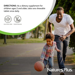 NaturesPlus KidGreenz tropical-fruit flavor appeals to kids daily.