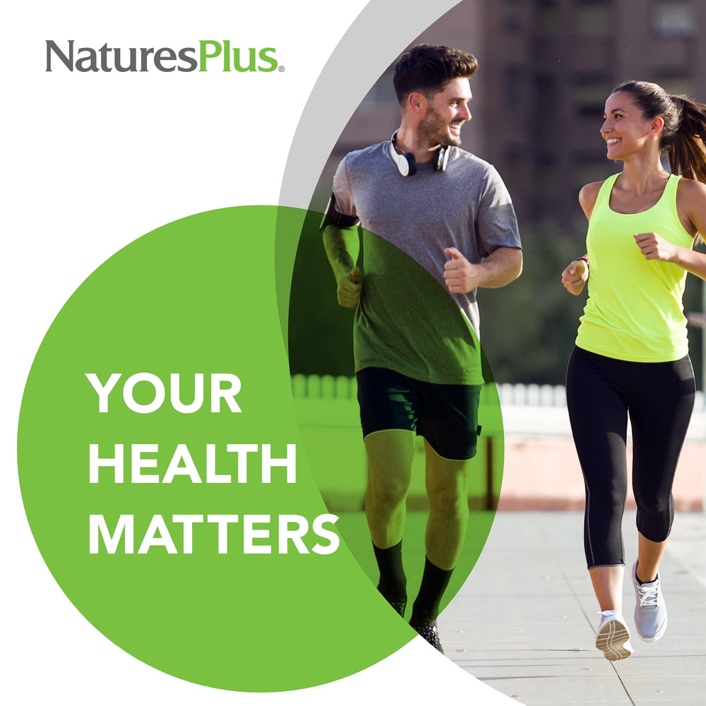NaturesPlus Mega B-100 bottle pour captures easy dosage on the go.
