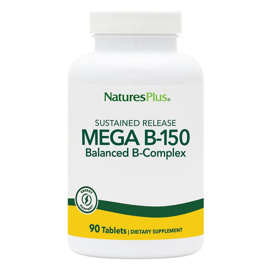NaturesPlus Mega B-150 Complex tablets front view for steady daily energy support