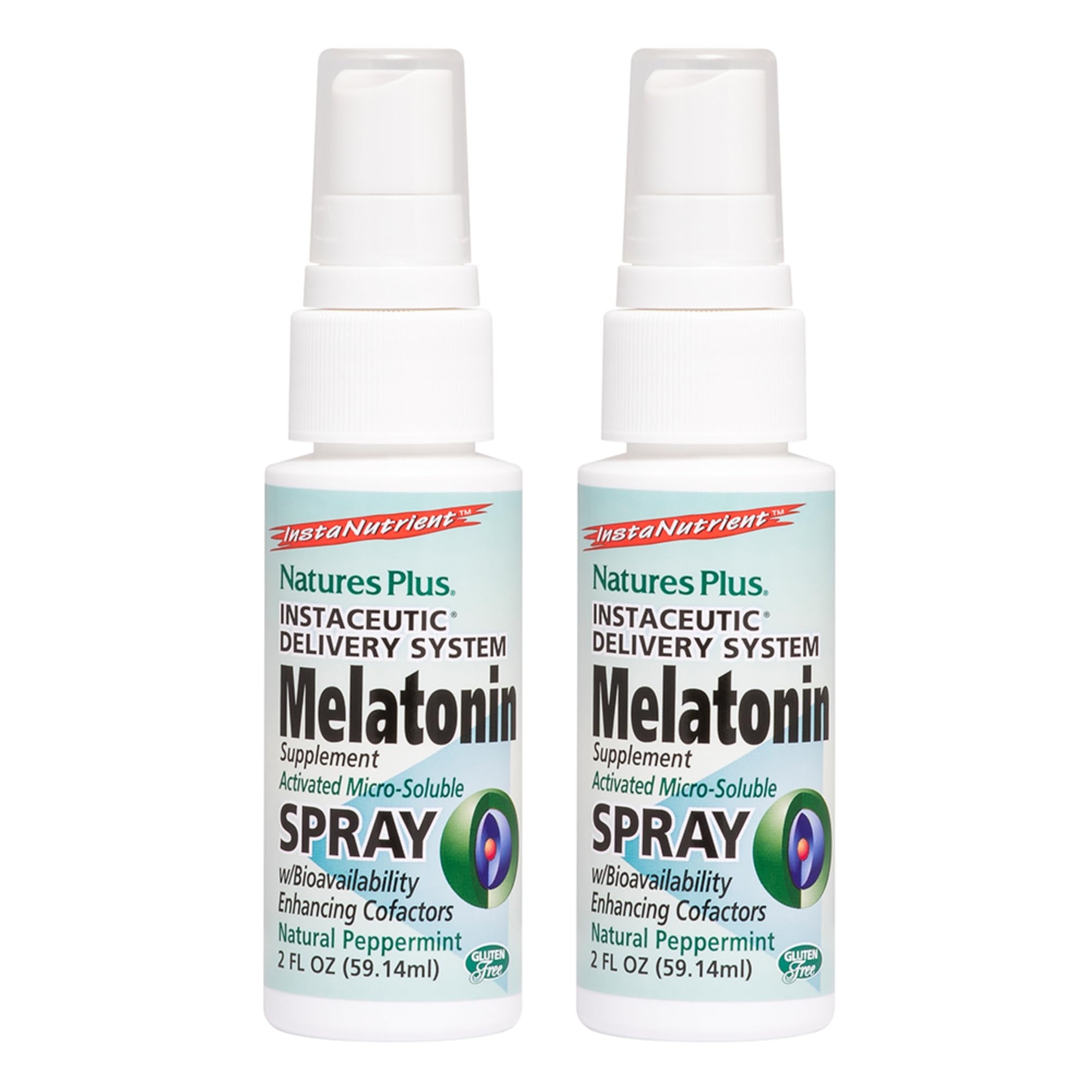 NaturesPlus Melatonin Spray bottle ready for a restful night routine.