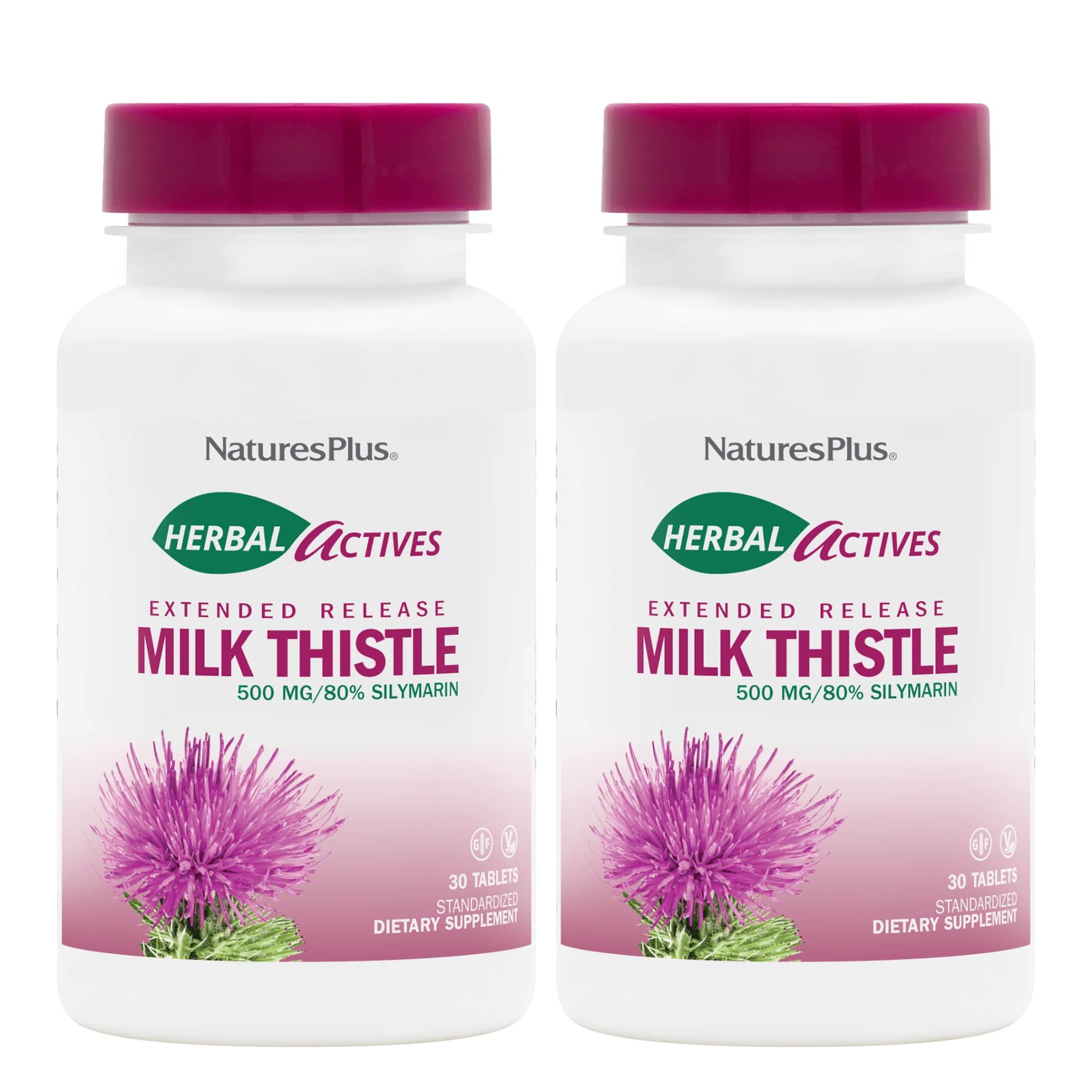 NaturesPlus Herbal Actives Milk Thistle extended-release bottle for daily wellness