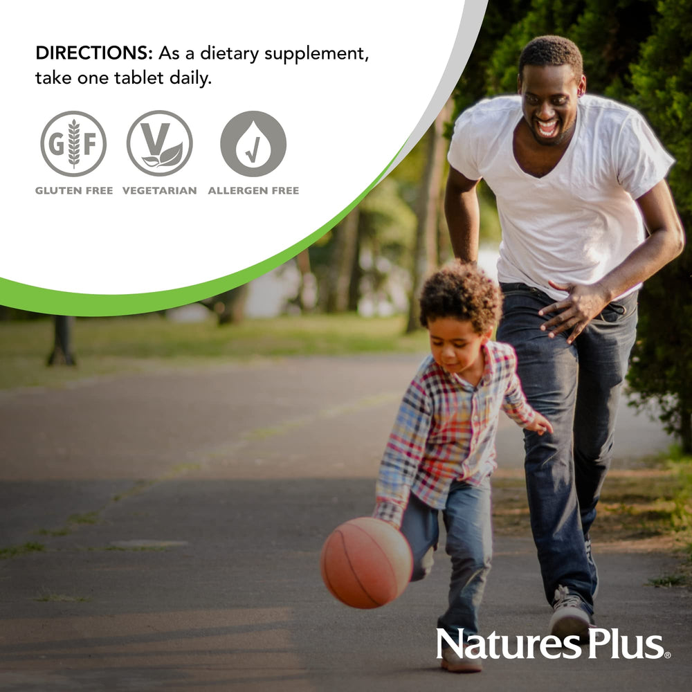 NaturesPlus Pantothenic Acid gluten-free and vegetarian status symbols on label
