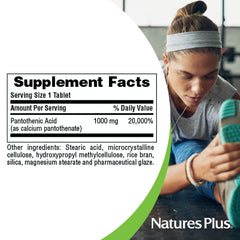 NaturesPlus Pantothenic Acid sustained-release tablet image for steady nutrient delivery