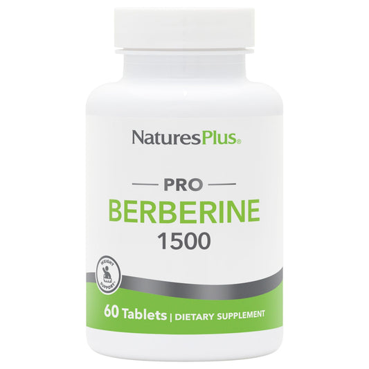 NaturesPlus PRO Berberine 1500 mg bottle with label, supports healthy metabolism.