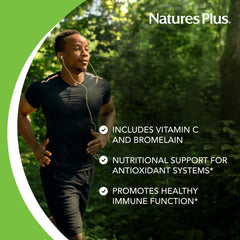 NaturesPlus Quercetin Plus dosage information card suggests an easy regimen.