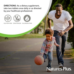 NaturesPlus Quercetin Plus gluten-free icon confirms suitable for sensitive diets.