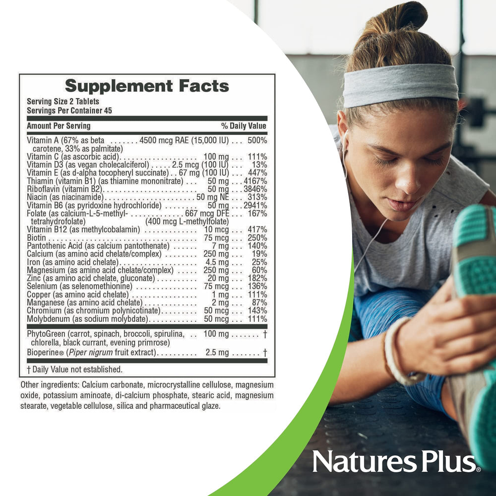 NaturesPlus Source of Life Power Teen gluten-free badge on packaging supports dietary choices.