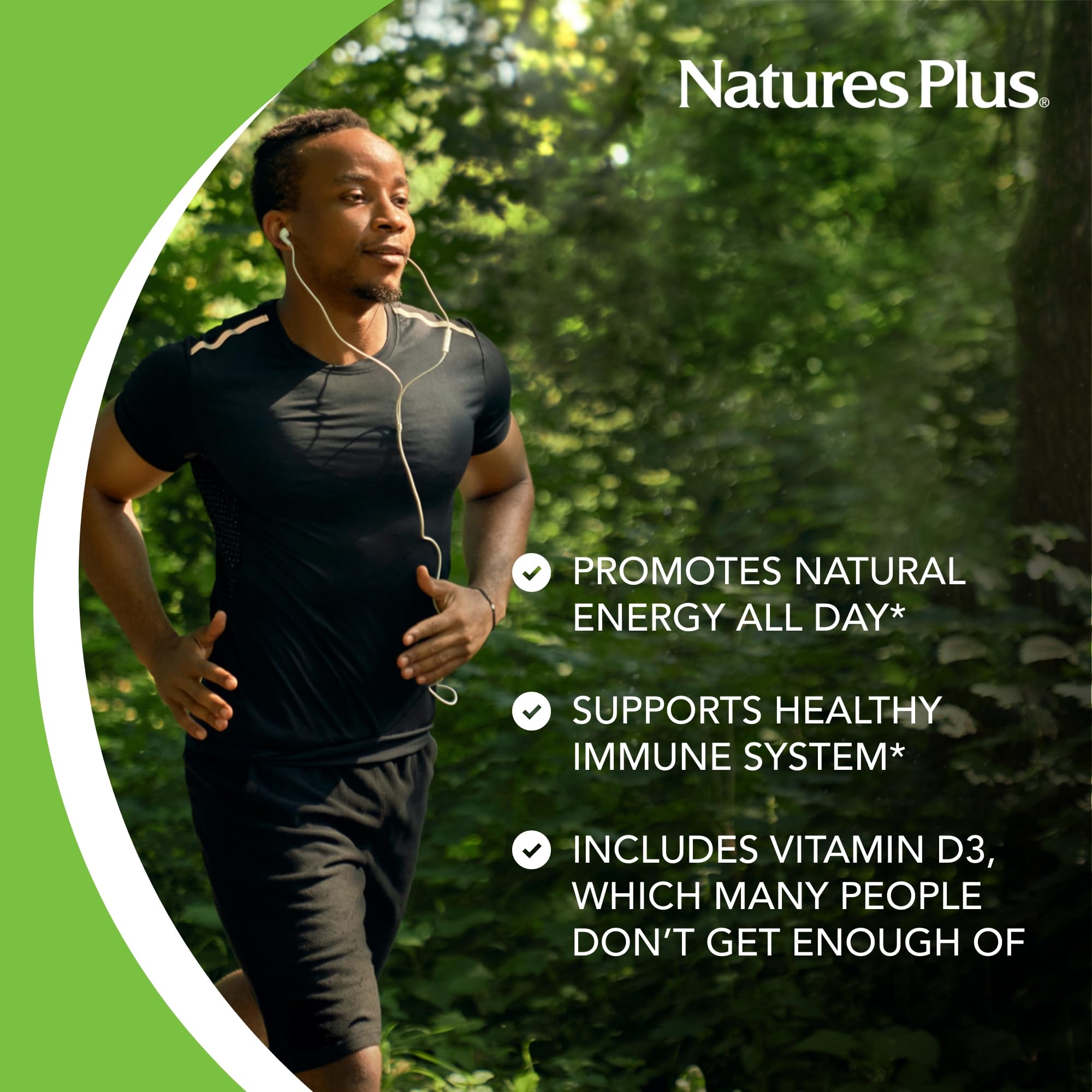 NaturesPlus Source of Life bottle being poured for simple daily intake
