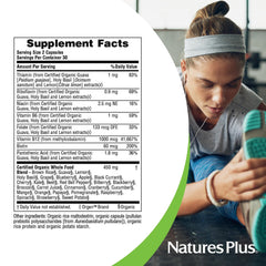NaturesPlus Source of Life Garden B12 label highlights non-GMO and gluten-free traits.