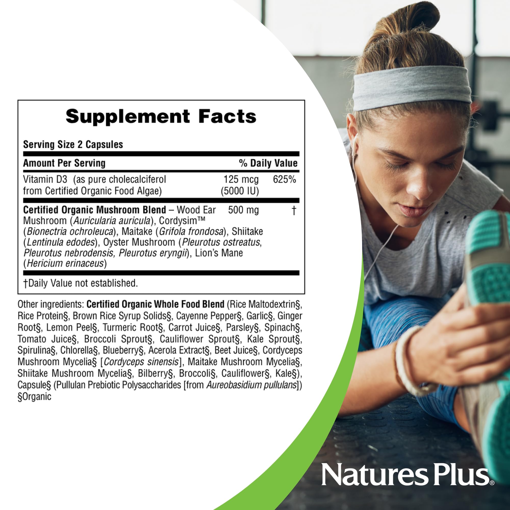 Bottling with logos signals cGMP, FDA, and NSF registered quality standards