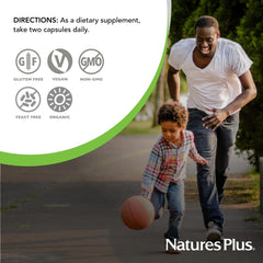 NaturesPlus whole-food extracts graphic signals 20+ sources for added wellness.