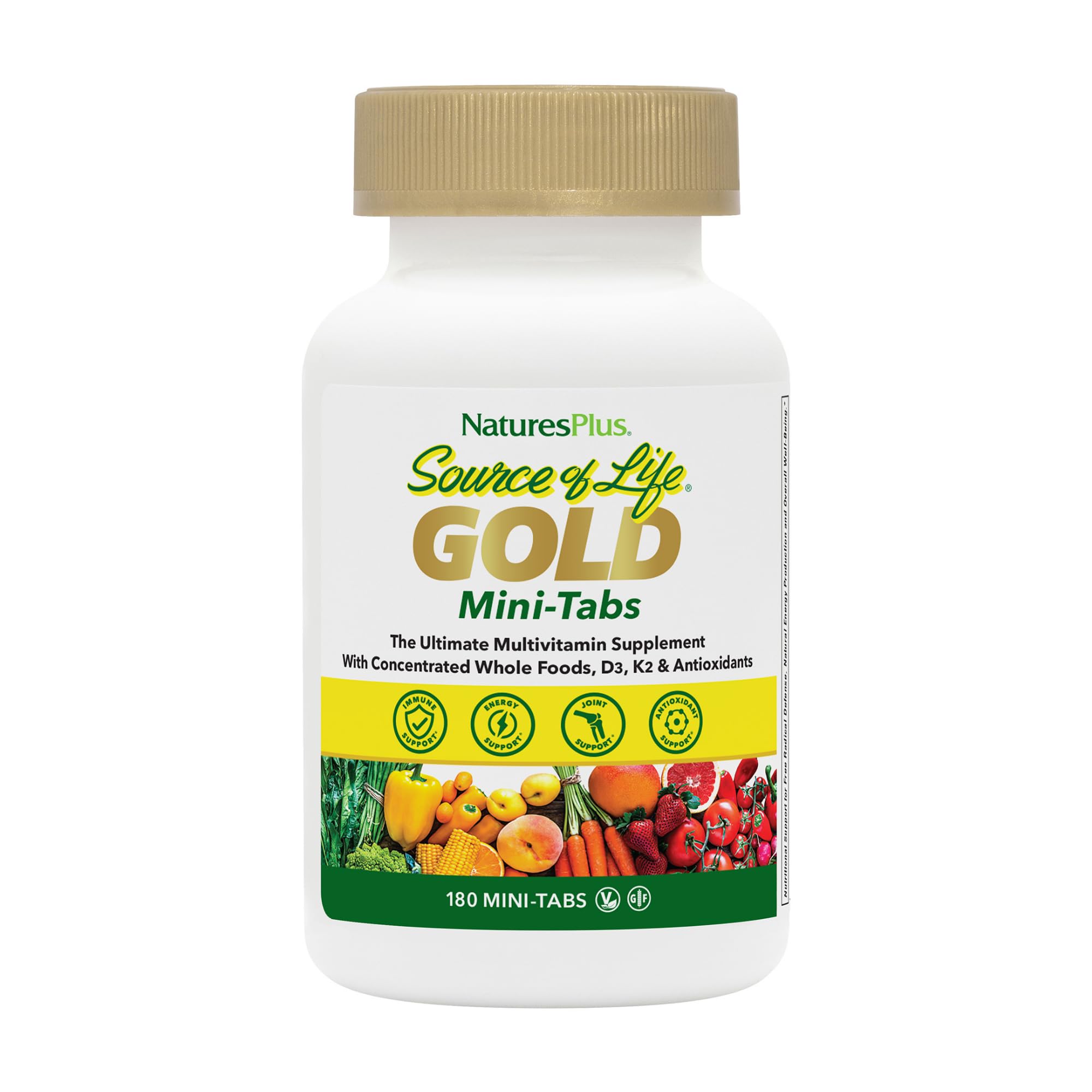 NaturesPlus Source of Life Gold bottle front view for daily energy support