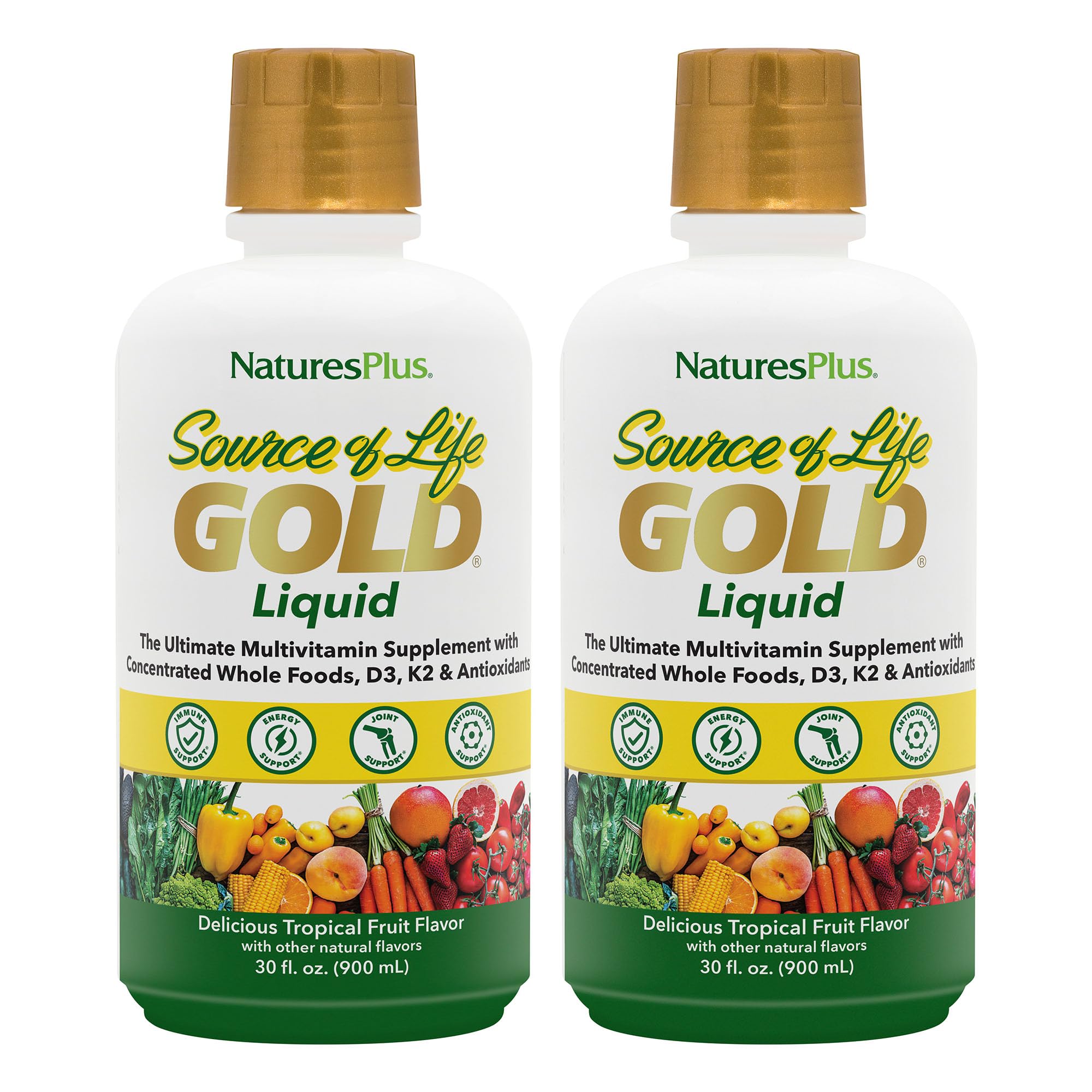 NaturesPlus Source of Life Gold Liquid bottle shown for daily nutrition support