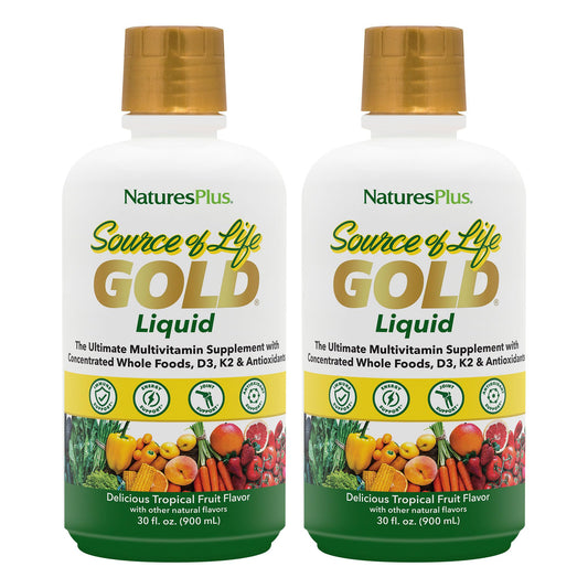 NaturesPlus Source of Life Gold Liquid bottle shown for daily nutrition support