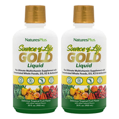 NaturesPlus Source of Life Gold Liquid bottle shown for daily nutrition support