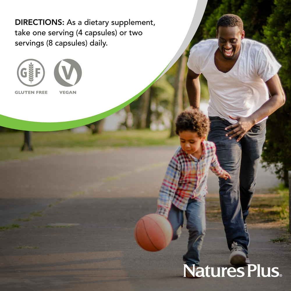 NaturesPlus Source of Life Green Lightning box on shelf, promoting nutrition