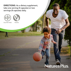 NaturesPlus Source of Life Green Lightning box on shelf, promoting nutrition