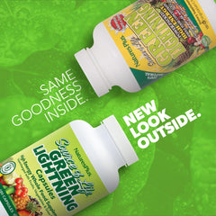 NaturesPlus Source of Life Green Lightning capsules visible for fast-acting greens