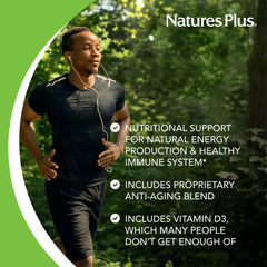 NaturesPlus Source of Life Green & Red highlighting green phytonutrient blend visuals