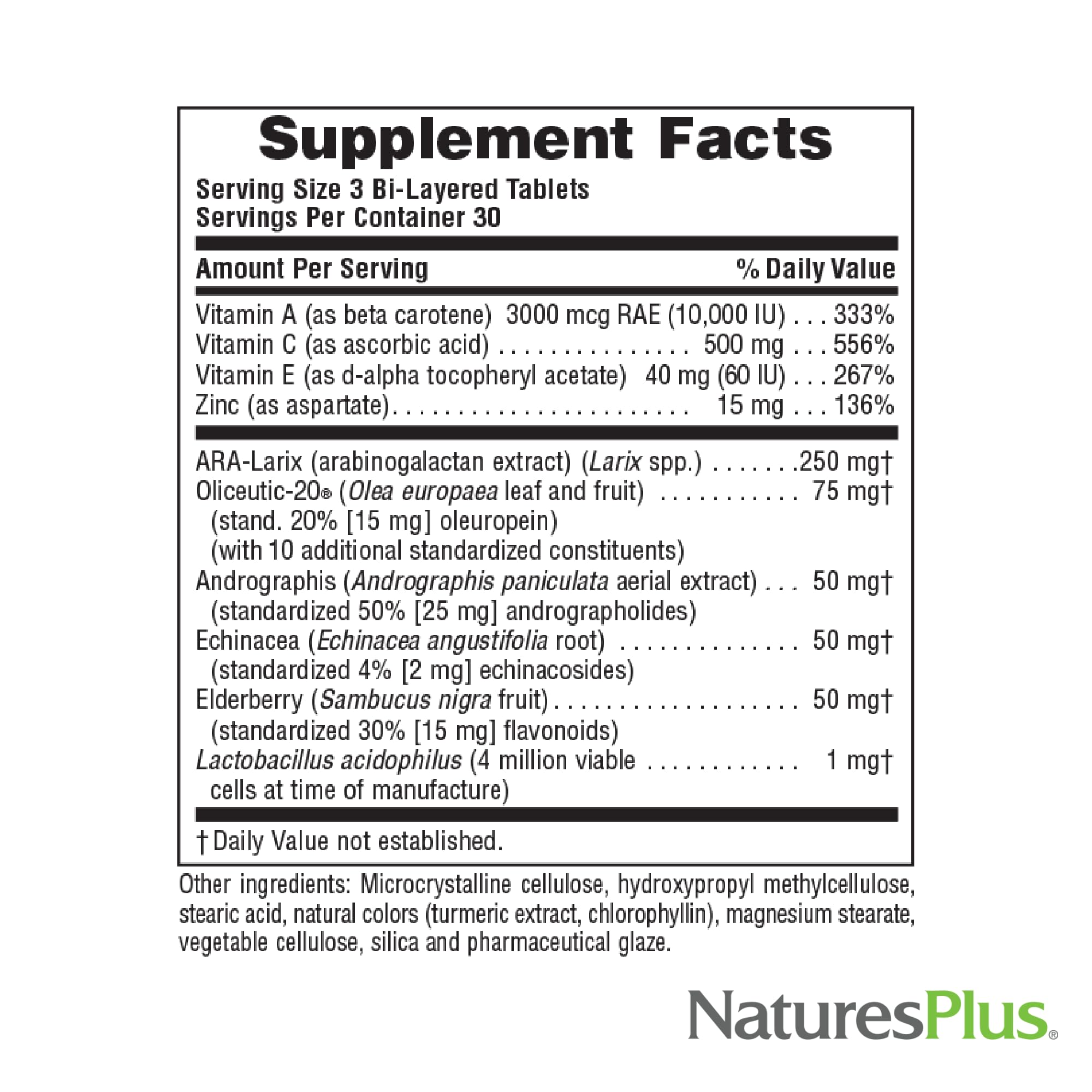 Botanicals blend in NaturesPlus Source of Life Immune Booster