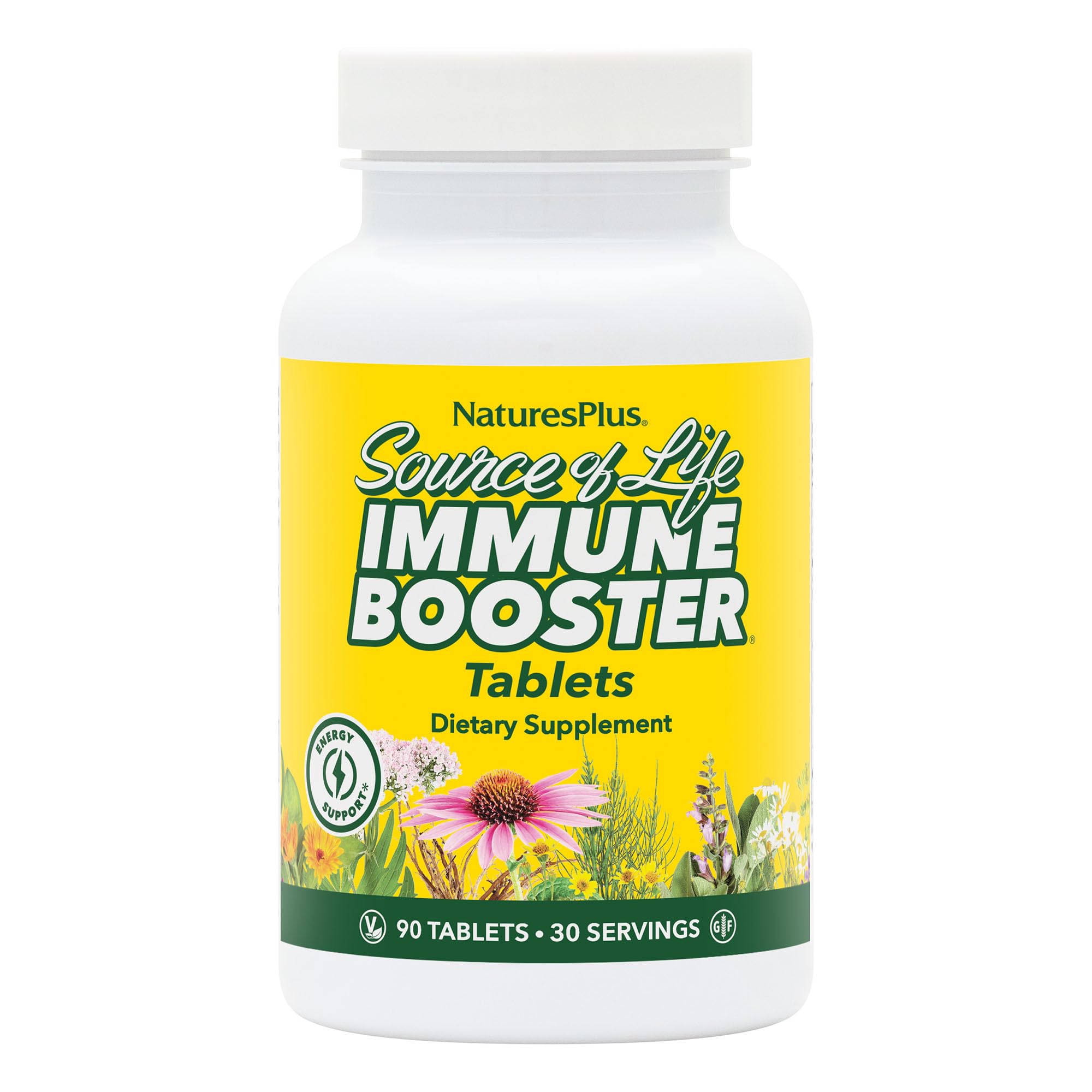 NaturesPlus Source of Life Immune Booster bottle shown for daily immune support