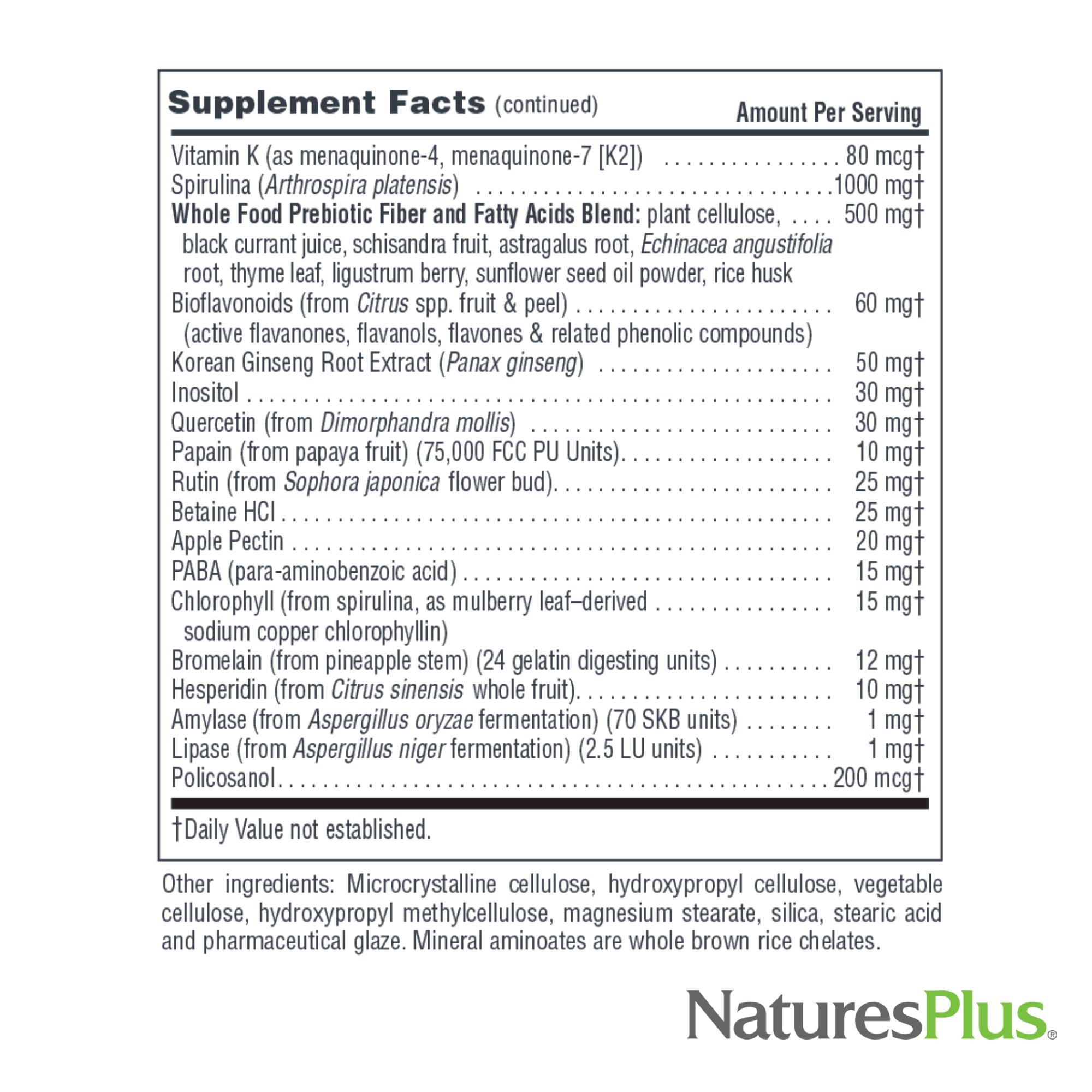 NaturesPlus Source of Life No Iron daily-use capsules displayed for morning routine benefits.