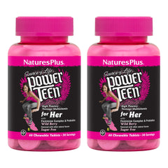 NaturesPlus Source of Life Power Teen for Her bottle with natural berry flavor for daily energy