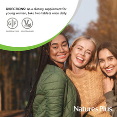 NaturesPlus Source of Life Power Teen for Her packaging promotes an easy daily routine for teens